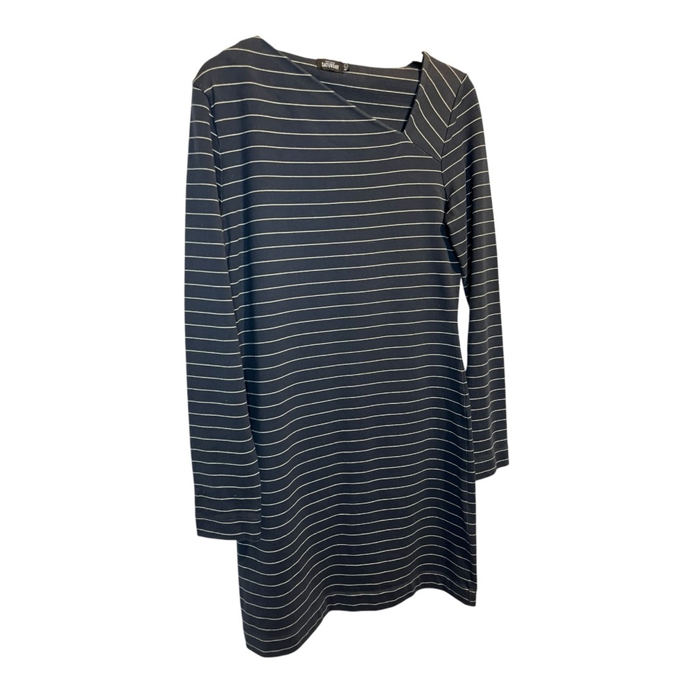 Kate Spade Blue and White Striped Long Sleeve Mini  Dress